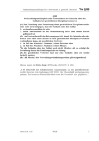 Dokument § 88 Verhandlungsunfähigkeit oder Abwesenheit der Soldatin oder des Soldaten bei gerichtlichen Disziplinarverfahren