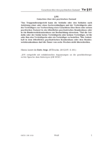 Dokument § 91 Gutachten über den psychischen Zustand