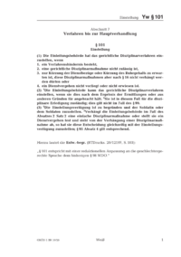 Dokument § 101 Einstellung