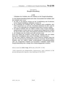 Dokument § 106 Teilnahme der Soldatin oder des Soldaten an der Hauptverhandlung