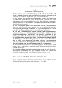 Dokument § 111 Zahlung des Unterhaltsbeitrags