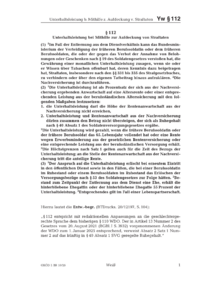 Dokument § 112 Unterhaltsleistung bei Mithilfe zur Aufdeckung von Straftaten