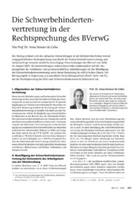 Dokument Die Schwerbehindertenvertretung in der Rechtsprechung des BVerwG