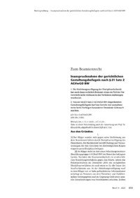 Dokument Inanspruchnahme der gerichtlichen Gestaltungsbefugnis nach § 21 Satz 2 AGVwGO BW