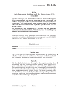 Dokument § 53u Unterlagen und Anträge nach der Verordnung (EU) 2022/858