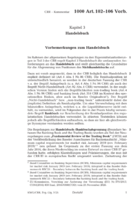 Dokument Artikel 102–106 Vorbemerkungen zum Handelsbuch