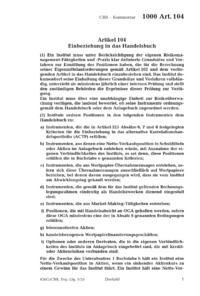 Dokument Artikel 104 Einbeziehung in das Handelsbuch
