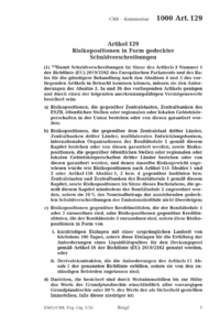 Dokument Artikel 129 Risikopositionen in Form gedeckter Schuldverschreibungen