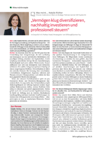 Dokument „Vermögen klug diversifizieren, nachhaltig investieren und professionell steuern“