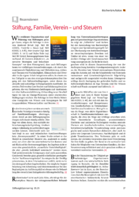 Dokument Stiftung, Familie, Verein – und Steuern