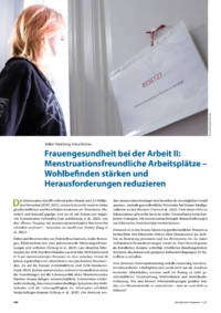 Dokument Frauengesundheit bei der Arbeit II: Menstruationsfreundliche Arbeitsplätze – Wohlbefinden stärken und Herausforderungen reduzieren
