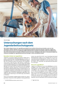 Dokument Untersuchungen nach dem Jugendarbeitsschutzgesetz