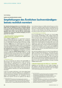 Dokument Empfehlungen des Ärztlichen Sachverständigenbeirats rechtlich normiert