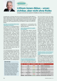 Dokument Lithium-Ionen-Akkus – unverzichtbar, aber nicht ohne Risiko
