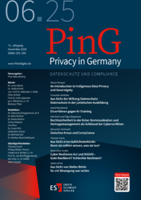 Dokument PinG Privacy in Germany Ausgabe 06 2025