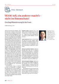 Dokument PinG – Stichwort: TEAM: toll, ein anderer macht’s – nicht im Datenschutz!