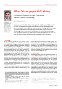 Dokument Eilverfahren gegen KI-Training