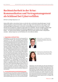 Dokument Rechtssicherheit in der Krise: Kommunikation und Vertragsmanagement als Schlüssel bei Cybervorfällen
