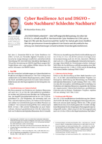 Dokument Cyber Resilience Act und DSGVO – Gute Nachbarn? Schlechte Nachbarn?
