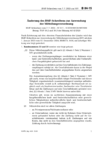Dokument Änderung des BMF-Schreibens zur Anwendung der Mitteilungsverordnung
