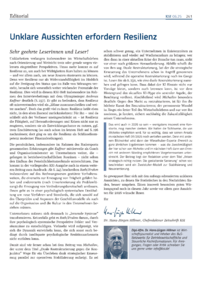 Dokument Unklare Aussichten erfordern Resilienz