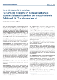 Dokument Persönliche Resilienz in Krisensituationen: Warum Selbstwirksamkeit der entscheidende Schlüssel für Transformation ist