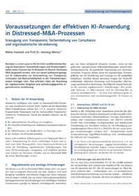 Dokument Voraussetzungen der effektiven KI-Anwendung in Distressed-M&A-Prozessen