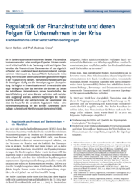 Dokument Regulatorik der Finanzinstitute und deren Folgen für Unternehmen in der Krise