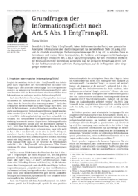Dokument Grundfragen der Informationspflicht nach Art. 5 Abs. 1 EntgTranspRL