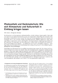 Dokument Photovoltaik und Denkmalschutz: Wie sich Klimaschutz und Kulturerhalt in Einklang bringen lassen