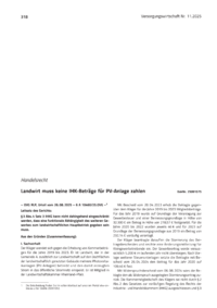 Dokument Landwirt muss keine IHK-Beträge für PV-Anlage zahlen