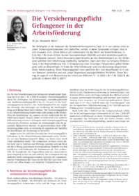 Dokument Die Versicherungspflicht Gefangener in der Arbeitsf&ouml;rderung