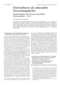 Dokument Unternehmen als unbezahlte Verwaltungshelfer