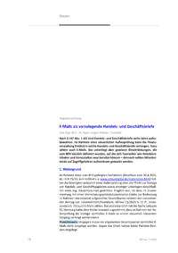 Dokument E-Mails als vorzulegende Handels- und Geschäftsbriefe