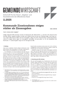 Dokument Kommunale Zinseinnahmen steigen st&auml;rker als Zinsausgaben