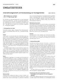 Dokument Unternehmereigenschaft und Vorsteuerabzug von Kurortgemeinden