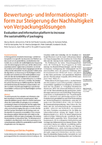 Dokument Bewertungs- und Informationsplattform zur Steigerung der Nachhaltigkeit von Verpackungslösungen