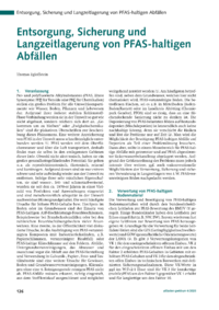 Dokument Entsorgung, Sicherung und Langzeitlagerung von PFAS-haltigen Abfällen