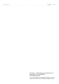 Dokument Taxonomie – Einbeziehung von fossilem Gas und Kernenergie in die nachhaltigen Wirtschaftstätigkeiten