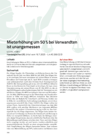 Dokument Mieterhöhung um 50 % bei Verwandten ist unangemessen