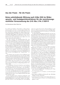 Dokument Keine aufschiebende Wirkung nach § 86a SGG im Widerspruchs- und Sozialgerichtsverfahren für die versicherungsrechtliche Voraussetzung des § 43 Abs. 2 Nr. 2 SGB VI