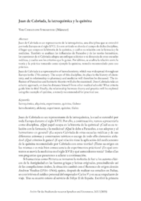 Dokument Juan de Cabriada, la iatroqu&iacute;mica y la quinina