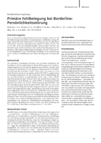 Dokument Primäre Fehlbelegung bei Borderline-Persönlichkeitsstörung