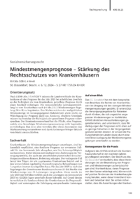 Dokument Mindestmengenprognose – Stärkung des Rechtsschutzes von Krankenhäusern