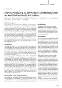 Dokument Dienstanweisung zu Schwangerschaftsabbrüchen im konfessionellen Krankenhaus