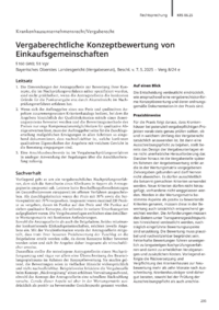 Dokument Vergaberechtliche Konzeptbewertung von Einkaufsgemeinschaften