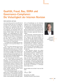Dokument Qualität, Fraud, Bau, DORA und Governance-Compliance: Die Vielseitigkeit der Internen Revision