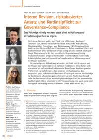 Dokument Interne Revision, risikobasierter Ansatz und Kardinalpflicht zur Governance-Compliance