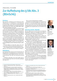 Dokument Zur Aufhebung des &sect; 58c Abs. 3 (BImSchG)