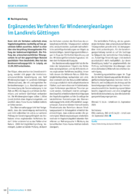 Dokument Ergänzendes Verfahren für Windenergieanlagen im Landkreis Göttingen